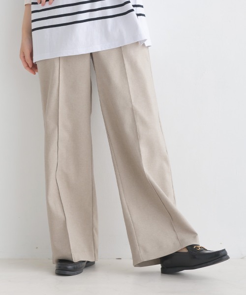 OMNES Another Edition(オムネス アナザーエディション)の「ストレッチカチオン センタープレスセミワイドパンツ(その他パンツ・レディース・ブラック/ブラウン/ベージュ/ピンクベージュ・FREE)」の3枚目の写真