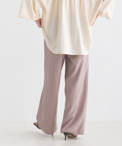 OMNES Another Edition(オムネス アナザーエディション)の「ストレッチカチオン センタープレスセミワイドパンツ(その他パンツ・レディース・ブラック/ブラウン/ベージュ/ピンクベージュ・FREE)」の17枚目の写真