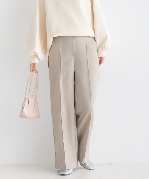 OMNES Another Edition(オムネス アナザーエディション)の「ストレッチカチオン センタープレスセミワイドパンツ(その他パンツ・レディース・ブラック/ブラウン/ベージュ/ピンクベージュ・FREE)」の10枚目の写真