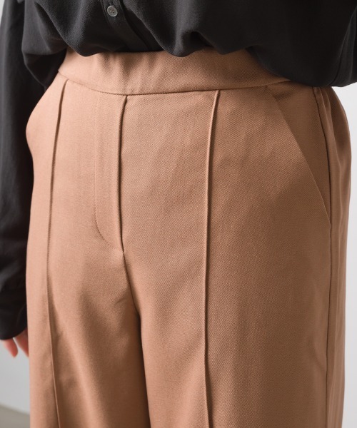 OMNES Another Edition(オムネス アナザーエディション)の「ストレッチカチオン センタープレスセミワイドパンツ(その他パンツ・レディース・ブラック/ブラウン/ベージュ/ピンクベージュ・FREE)」の20枚目の写真