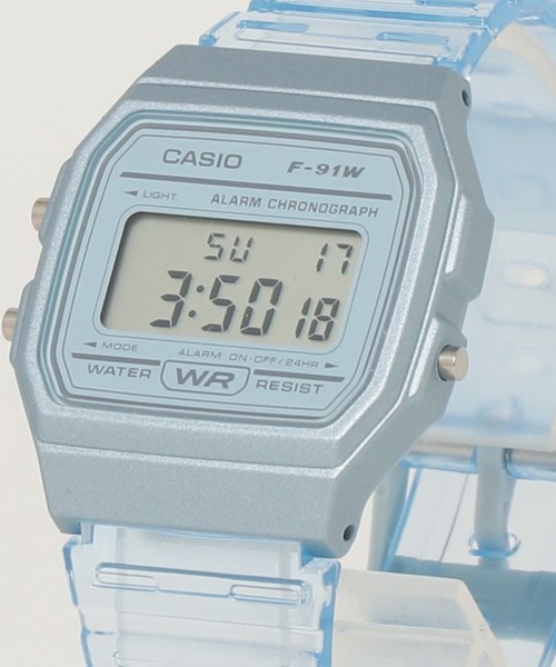 CASIO(カシオ)の「カシオ CASIO / ベーシック デジタルウォッチ チープカシオ クォーツ ラバーベルト 腕時計 日常生活用防水 /// F クリア シリーズ(デジタル腕時計・メンズ・ピンク/グレー/クリア/クリアブルー・FREE)」の5枚目の写真