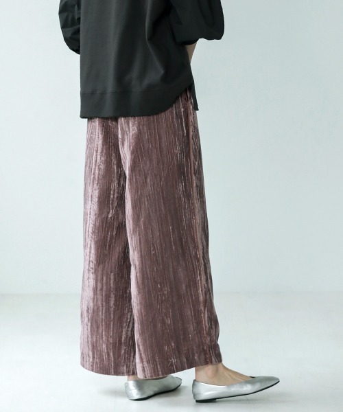 セール パンツ ウエストゴムベロアパンツ その他パンツ Bou Jeloud ブージュルード のファッション