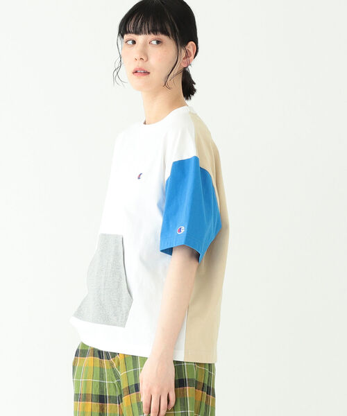 「BEAMS BOY」 長袖カットソー 36 ベージュ レディース BEAMS BOY（ビームスボーイ）の「LACOSTE BOY / 別注 Aライン