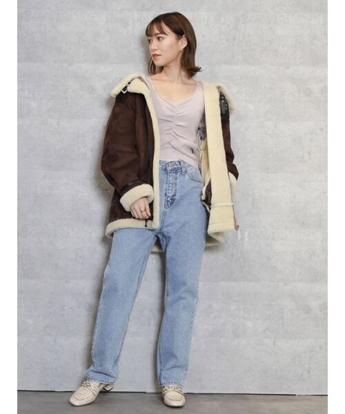 dazzlin（ダズリン）の「センターギャザーネックニットトップス（ニット/セーター・レディース・ブラック/パープル/ブラウン/モカ・FREE）」の8枚目の写真