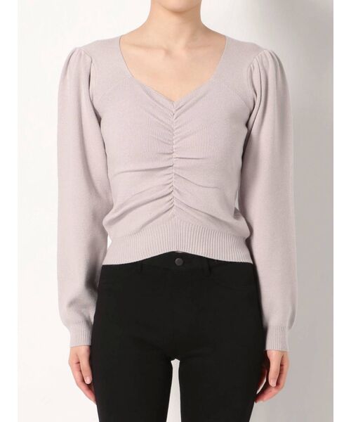 dazzlin（ダズリン）の「センターギャザーネックニットトップス（ニット/セーター・レディース・ブラック/パープル/ブラウン/モカ・FREE）」の10枚目の写真