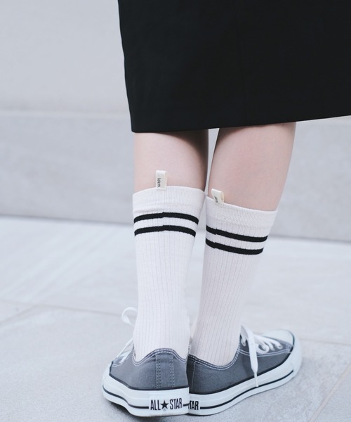 idem（イデム）の「idem Tag Socks/ロゴタグラインソックス（ソックス/靴下・レディース・アイボリー・FREE）」の4枚目の写真
