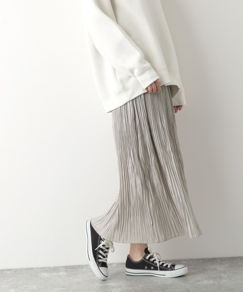 GLOBAL WORK(グローバルワーク)の「シャイニープリーツスカート/926693(スカート・レディース・チャコールグレー/グレー系その他/グレー/ブルー系その他・FREE)」の11枚目の写真