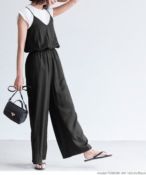 coca（coca）（コカ）の「キャミオールインワン（つなぎ/オールインワン・レディース・ブラック・ONE SIZE）」の4枚目の写真