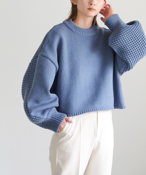 IRENE【美品】新品未使タグ付♦︎ハイゲージ ニット♦︎モカ ウール♦︎36♦︎S twoface(ツーフェイス)ショートニット（ニット/セーター）｜select