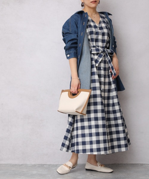 ap retro(アプレトロ)の「ウエストマークフレンチスリーブロングワンピース【ZOZOTOWN限定商品】(ワンピース・レディース・ベージュ/ブラック/ネイビー系/グリーン・FREE)」の4枚目の写真