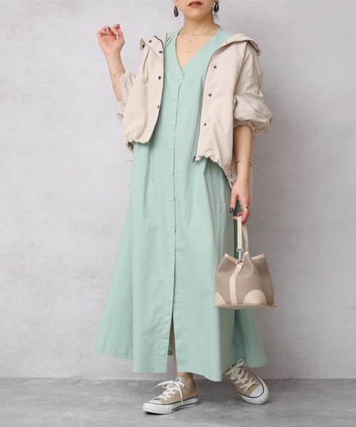 ap retro(アプレトロ)の「ウエストマークフレンチスリーブロングワンピース【ZOZOTOWN限定商品】(ワンピース・レディース・ベージュ/ブラック/ネイビー系/グリーン・FREE)」の3枚目の写真