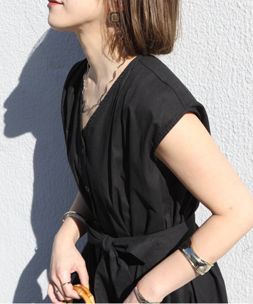 ap retro(アプレトロ)の「ウエストマークフレンチスリーブロングワンピース【ZOZOTOWN限定商品】(ワンピース・レディース・ベージュ/ブラック/ネイビー系/グリーン・FREE)」の17枚目の写真