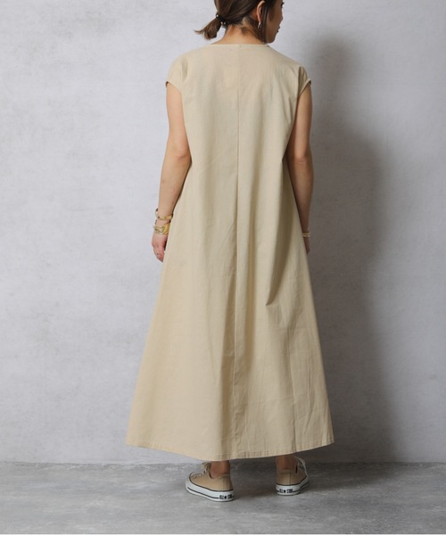 ap retro(アプレトロ)の「ウエストマークフレンチスリーブロングワンピース【ZOZOTOWN限定商品】(ワンピース・レディース・ベージュ/ブラック/ネイビー系/グリーン・FREE)」の10枚目の写真