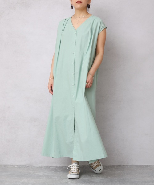 ap retro(アプレトロ)の「ウエストマークフレンチスリーブロングワンピース【ZOZOTOWN限定商品】(ワンピース・レディース・ベージュ/ブラック/ネイビー系/グリーン・FREE)」の11枚目の写真