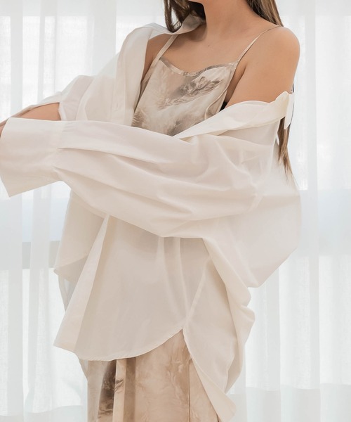 UNE MANSION（ユヌマンション）の「タイダイ柄キャミロングワンピース（シャツワンピース・レディース・ベージュ/グレー・FREE）」の12枚目の写真