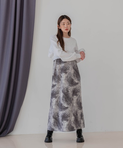 UNE MANSION（ユヌマンション）の「タイダイ柄キャミロングワンピース（シャツワンピース・レディース・ベージュ/グレー・FREE）」の14枚目の写真