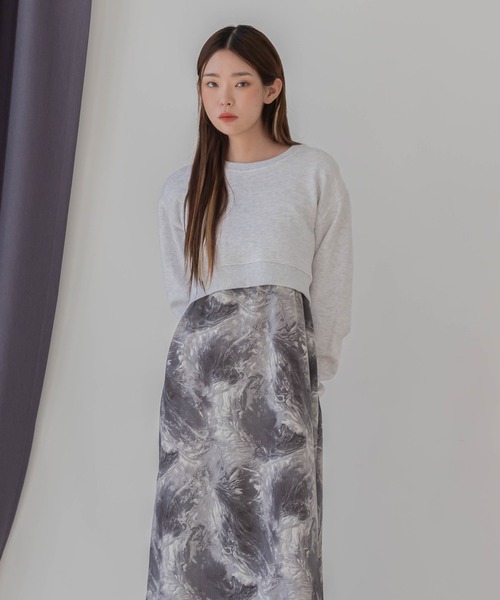 UNE MANSION（ユヌマンション）の「タイダイ柄キャミロングワンピース（シャツワンピース・レディース・ベージュ/グレー・FREE）」の16枚目の写真