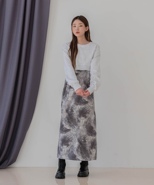 UNE MANSION（ユヌマンション）の「タイダイ柄キャミロングワンピース（シャツワンピース・レディース・ベージュ/グレー・FREE）」の18枚目の写真