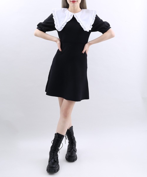 セール Wc ビックフリル襟半袖ワンピース ワンピース Wc ダブル シー のファッション通販 Zozotown