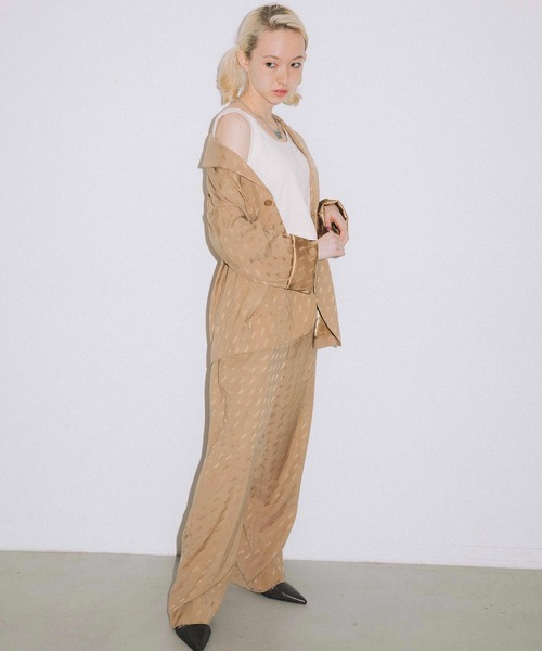 X-girl（エックスガール）の「MILLS LOGO JACQUARD JACKET（ブルゾン・レディース・ブラック/ベージュ/ライトグリーン・S/M）」の7枚目の写真