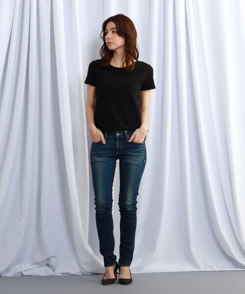 JET（ジェット）の「◆【ウォッシャブル】ベーシックコットンTシャツ（Tシャツ/カットソー・レディース・ピンク系/ブラック/ホワイト/ライトブルー・04/80）」の9枚目の写真