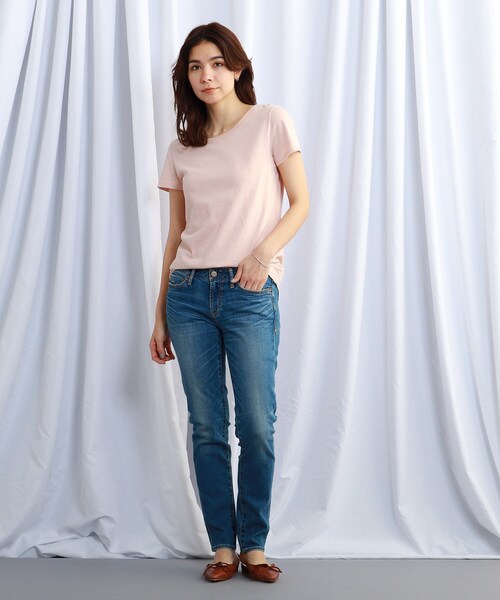 JET（ジェット）の「◆【ウォッシャブル】ベーシックコットンTシャツ（Tシャツ/カットソー・レディース・ピンク系/ブラック/ホワイト/ライトブルー・04/80）」の10枚目の写真