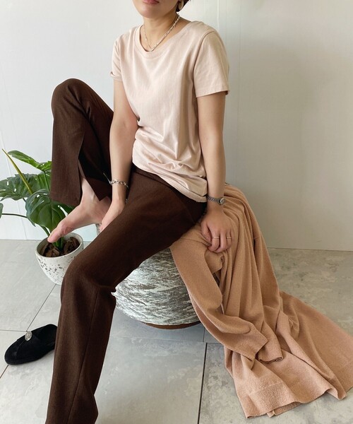 JET（ジェット）の「◆【ウォッシャブル】ベーシックコットンTシャツ（Tシャツ/カットソー・レディース・ピンク系/ブラック/ホワイト/ライトブルー・04/80）」の12枚目の写真