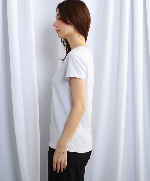 JET（ジェット）の「◆【ウォッシャブル】ベーシックコットンTシャツ（Tシャツ/カットソー・レディース・ピンク系/ブラック/ホワイト/ライトブルー・04/80）」の14枚目の写真