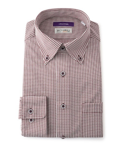 完全ノーアイロン 長袖アイシャツ ギンガムチェック グレー レッド ワイン ブラウン ビジネスシャツ Perfect Suit Factory パーフェクトスーツファクトリー のファッション通販 Zozotown