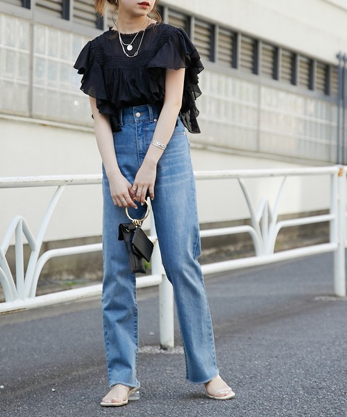 Chico（チコ）の「ピンタック肩フリルシアーブラウス（シャツ/ブラウス・レディース・ホワイト/ブラック/パープル/ピンク・FREE）」の14枚目の写真