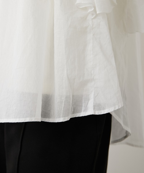 Chico（チコ）の「ピンタック肩フリルシアーブラウス（シャツ/ブラウス・レディース・ホワイト/ブラック/パープル/ピンク・FREE）」の17枚目の写真