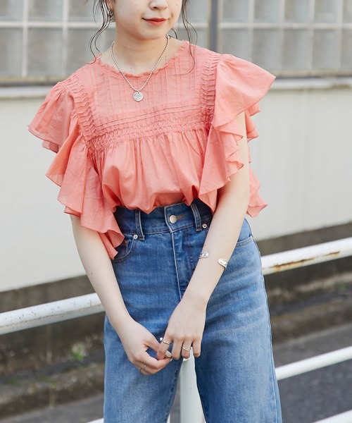 Chico（チコ）の「ピンタック肩フリルシアーブラウス（シャツ/ブラウス・レディース・ホワイト/ブラック/パープル/ピンク・FREE）」の20枚目の写真