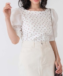 WEGO/シアーギャザースリーブトップス