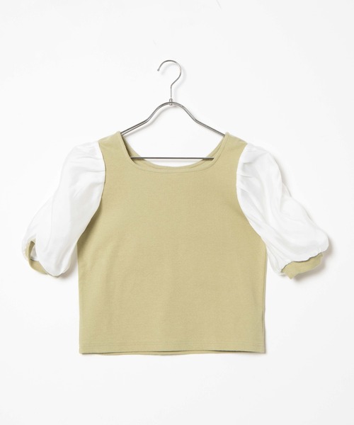 WEGO（ウィゴー）の「WEGO/シアーギャザースリーブトップス（Tシャツ/カットソー・レディース・ブラック/グリーン系その他/ホワイト系その他5/その他1/その他2・FREE）」の11枚目の写真