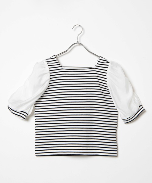 WEGO（ウィゴー）の「WEGO/シアーギャザースリーブトップス（Tシャツ/カットソー・レディース・ブラック/グリーン系その他/ホワイト系その他5/その他1/その他2・FREE）」の9枚目の写真