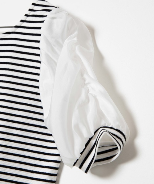 WEGO（ウィゴー）の「WEGO/シアーギャザースリーブトップス（Tシャツ/カットソー・レディース・ブラック/グリーン系その他/ホワイト系その他5/その他1/その他2・FREE）」の8枚目の写真