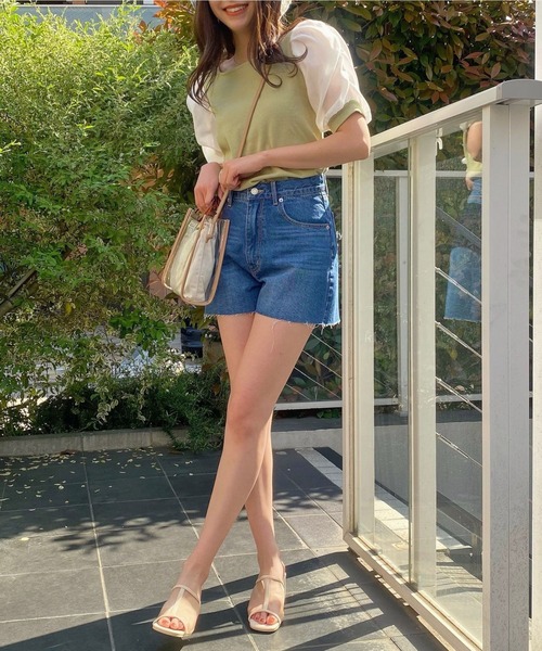 WEGO（ウィゴー）の「WEGO/シアーギャザースリーブトップス（Tシャツ/カットソー・レディース・ブラック/グリーン系その他/ホワイト系その他5/その他1/その他2・FREE）」の14枚目の写真