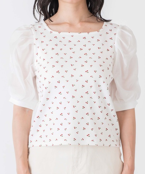 WEGO（ウィゴー）の「WEGO/シアーギャザースリーブトップス（Tシャツ/カットソー・レディース・ブラック/グリーン系その他/ホワイト系その他5/その他1/その他2・FREE）」の20枚目の写真