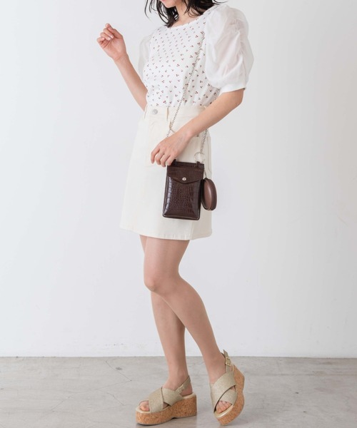 WEGO（ウィゴー）の「WEGO/シアーギャザースリーブトップス（Tシャツ/カットソー・レディース・ブラック/グリーン系その他/ホワイト系その他5/その他1/その他2・FREE）」の16枚目の写真