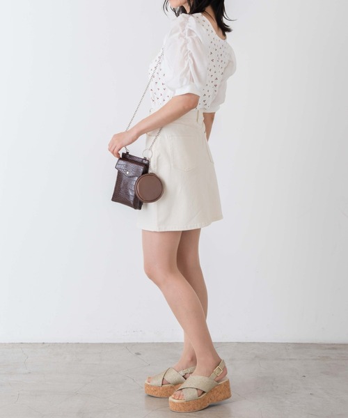 WEGO（ウィゴー）の「WEGO/シアーギャザースリーブトップス（Tシャツ/カットソー・レディース・ブラック/グリーン系その他/ホワイト系その他5/その他1/その他2・FREE）」の17枚目の写真