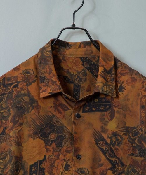 PERK GAPS（パークギャップス）の「PGジョーゼットレトロ半袖シャツ（シャツ/ブラウス・メンズ・ブラック/ブラウン・M/L）」の12枚目の写真