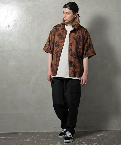 PERK GAPS（パークギャップス）の「PGジョーゼットレトロ半袖シャツ（シャツ/ブラウス・メンズ・ブラック/ブラウン・M/L）」の11枚目の写真