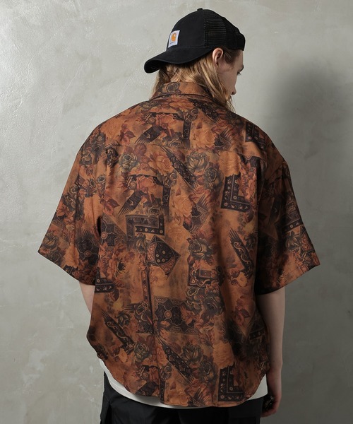 PERK GAPS（パークギャップス）の「PGジョーゼットレトロ半袖シャツ（シャツ/ブラウス・メンズ・ブラック/ブラウン・M/L）」の14枚目の写真