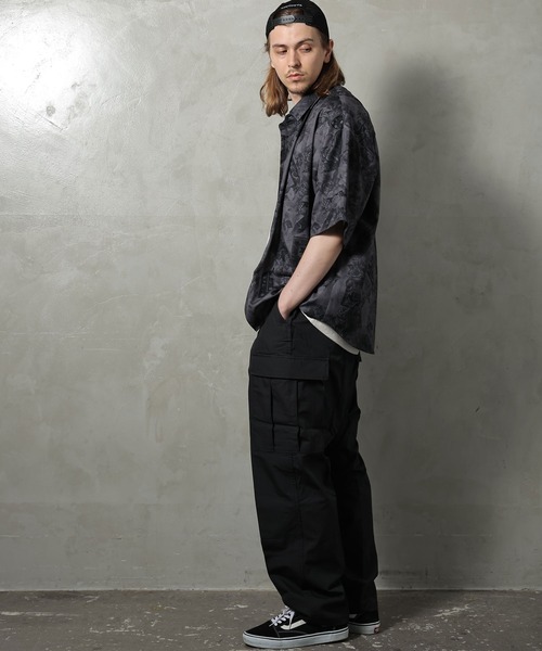 PERK GAPS（パークギャップス）の「PGジョーゼットレトロ半袖シャツ（シャツ/ブラウス・メンズ・ブラック/ブラウン・M/L）」の3枚目の写真