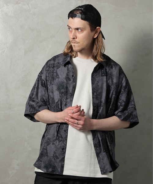 PERK GAPS（パークギャップス）の「PGジョーゼットレトロ半袖シャツ（シャツ/ブラウス・メンズ・ブラック/ブラウン・M/L）」の20枚目の写真