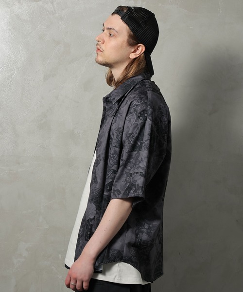 PERK GAPS（パークギャップス）の「PGジョーゼットレトロ半袖シャツ（シャツ/ブラウス・メンズ・ブラック/ブラウン・M/L）」の5枚目の写真