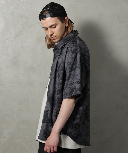 PERK GAPS（パークギャップス）の「PGジョーゼットレトロ半袖シャツ（シャツ/ブラウス・メンズ・ブラック/ブラウン・M/L）」の13枚目の写真