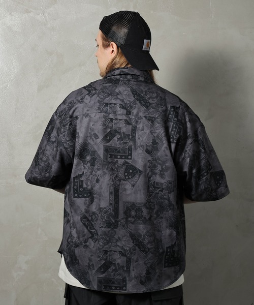 PERK GAPS（パークギャップス）の「PGジョーゼットレトロ半袖シャツ（シャツ/ブラウス・メンズ・ブラック/ブラウン・M/L）」の10枚目の写真