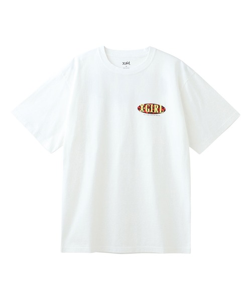 X-girl（エックスガール）の「LEOPARD OVAL LOGO S/S TEE（Tシャツ/カットソー・レディース・ブラック/ライトパープル/ホワイト/ベージュ・M/S/XL/L）」の9枚目の写真