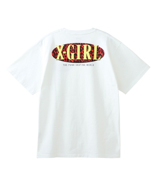 X-girl（エックスガール）の「LEOPARD OVAL LOGO S/S TEE（Tシャツ/カットソー・レディース・ブラック/ライトパープル/ホワイト/ベージュ・M/S/XL/L）」の17枚目の写真